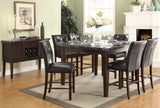 Transitional Dining Table 1pc Espresso Finish Wood Legs Black Marble Top Dining Room Furniture - Home Elegance USA