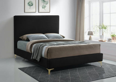 Meridian Furniture - Geri Velvet King Bed In Black - Geriblack-K