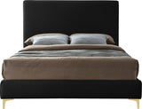 Meridian Furniture - Geri Velvet Queen Bed In Black - Geriblack-Q