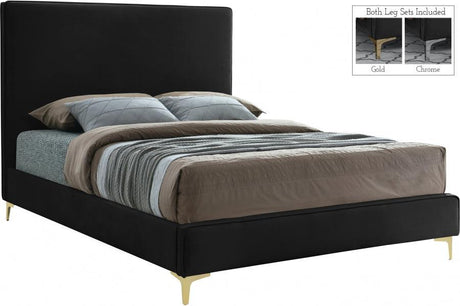 Meridian Furniture - Geri Velvet King Bed In Black - Geriblack-K