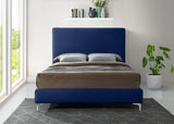 Meridian Furniture - Geri Velvet King Bed In Navy - Gerinavy-K