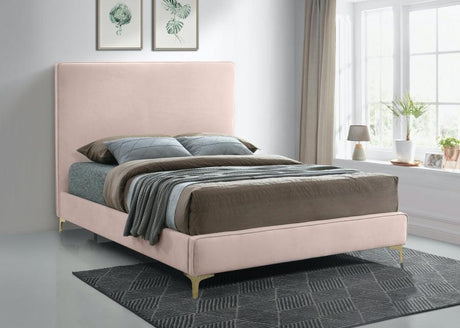 Meridian Furniture - Geri Velvet Queen Bed In Pink - Geripink-Q