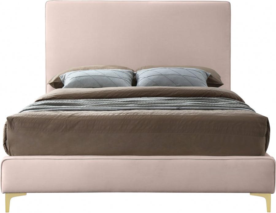 Meridian Furniture - Geri Velvet Queen Bed In Pink - Geripink-Q