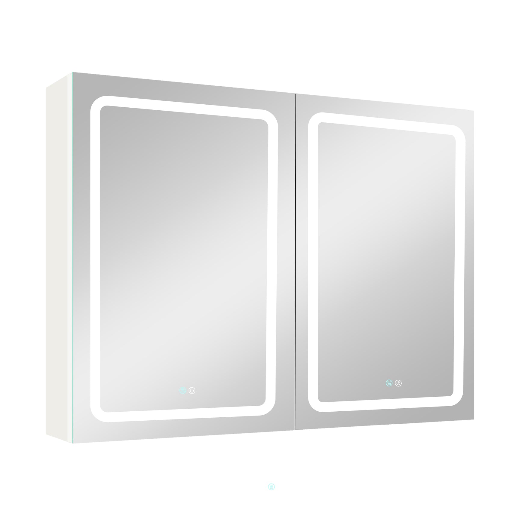 40x30 Inch LED Bathroom Medicine Cabinet Surface Mount Double Door Lighted Medicine Cabinet, Medicine Cabinets for Bathroom with Mirror Defogging, Dimmer White - W995S00067 - image - 1