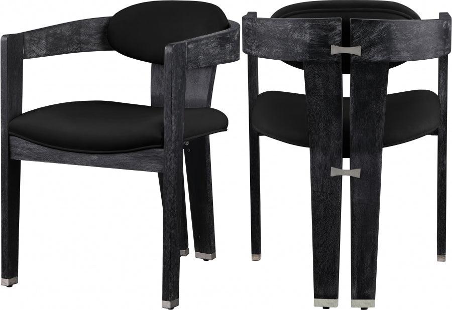 Meridian Furniture - Vantage Velvet Dining Chair Set Of 2 In Black - 852Black-C