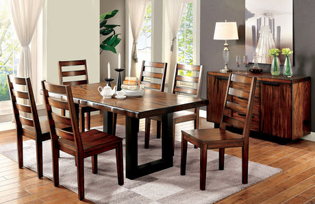 Maddison - Dining Table - Tobacco Oak / Black - Home Elegance USA