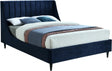 Eva Velvet Queen Bed In Navy - Evanavy-Q | Meridian