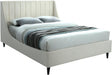 Eva Velvet King Bed In Cream - Evacream-K | Meridian