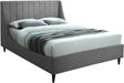 Eva Velvet Queen Bed In Grey - Evagrey-Q | Meridian