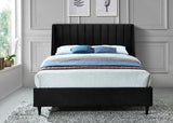 Meridian Furniture - Eva Velvet Queen Bed In Black - Evablack-Q