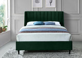 Meridian Furniture - Eva Velvet Queen Bed In Green - Evagreen-Q