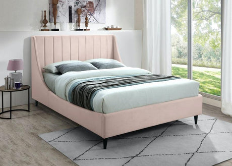 Meridian Furniture - Eva Velvet Queen Bed In Pink - Evapink-Q