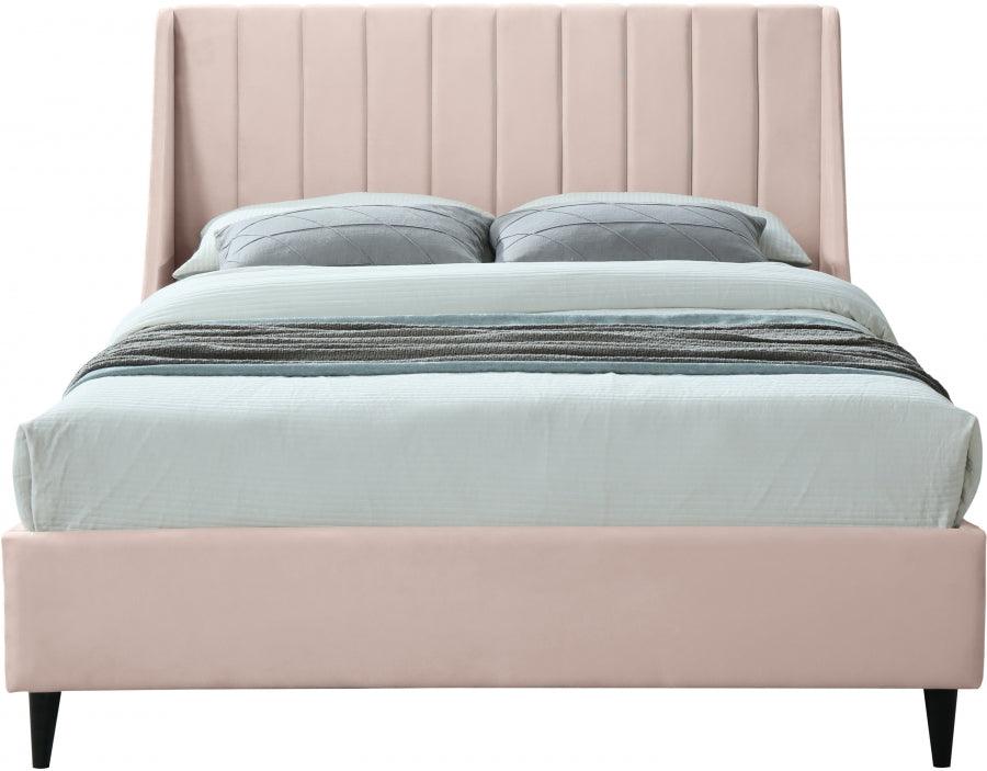 Meridian Furniture - Eva Velvet King Bed In Pink - Evapink-K