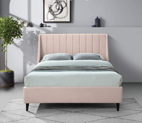 Meridian Furniture - Eva Velvet Queen Bed In Pink - Evapink-Q