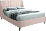 Meridian Furniture - Eva Velvet Queen Bed In Pink - Evapink-Q