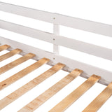 Full and Twin Size L-Shaped Bunk Bed with Slide and Short Ladder,White - Home Elegance USA