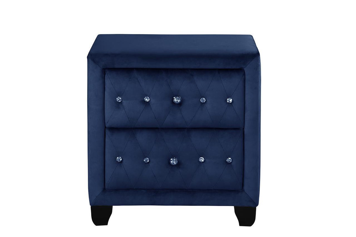 Sophia Queen Bed 4 Piece Blue Home Elegance USA