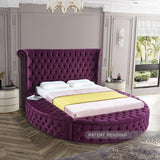 Meridian Furniture - Luxus Velvet King Bed In Purple - Luxuspurple-K