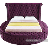 Meridian Furniture - Luxus Velvet King Bed In Purple - Luxuspurple-K