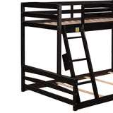 Twin over Full Bunk Bed with Twin Size Loft Bed with Desk and Slide,Full-Length Guardrail, Espresso - Home Elegance USA