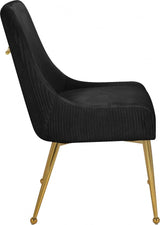 Ace Velvet Dining Chair Set Of 2 In Black - 855Black | Meridian | Home Elegance USA