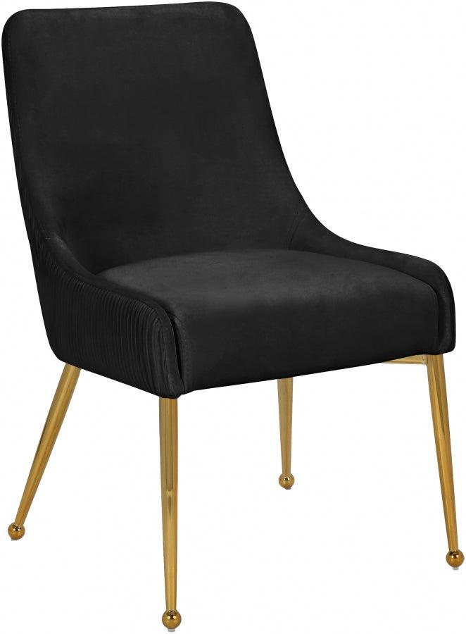 Ace Velvet Dining Chair Set Of 2 In Black - 855Black | Meridian | Home Elegance USA