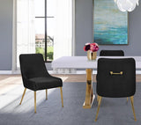 Ace Velvet Dining Chair Set Of 2 In Black - 855Black | Meridian | Home Elegance USA