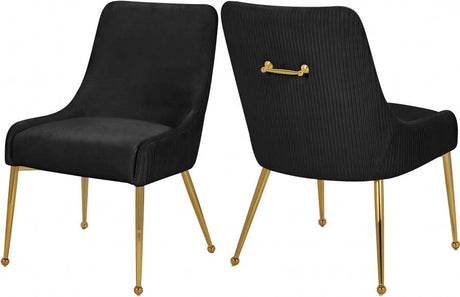 Meridian Furniture - Ace Velvet Dining Chair Set Of 2 In Black - 855Black