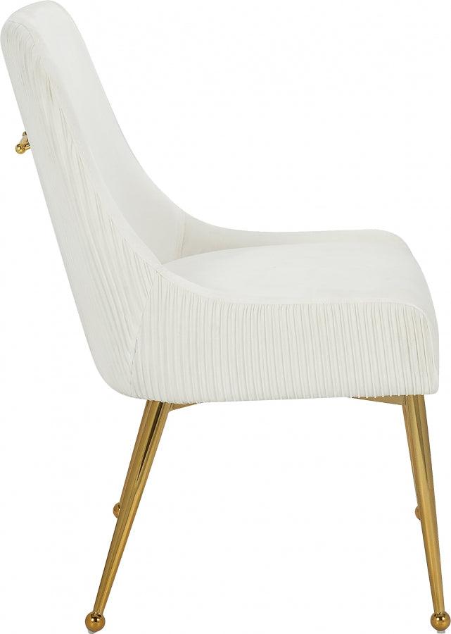 Ace Velvet Dining Chair Set Of 2 In Cream - 855Cream | Meridian | Home Elegance USA