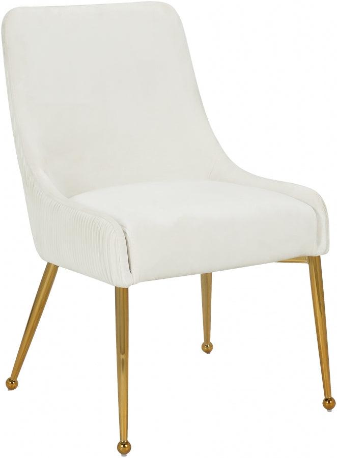 Ace Velvet Dining Chair Set Of 2 In Cream - 855Cream | Meridian | Home Elegance USA