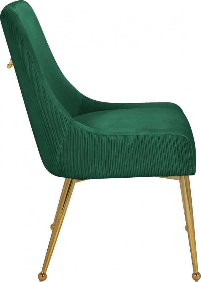 Ace Velvet Dining Chair Set Of 2 In Green - 855Green | Meridian | Home Elegance USA