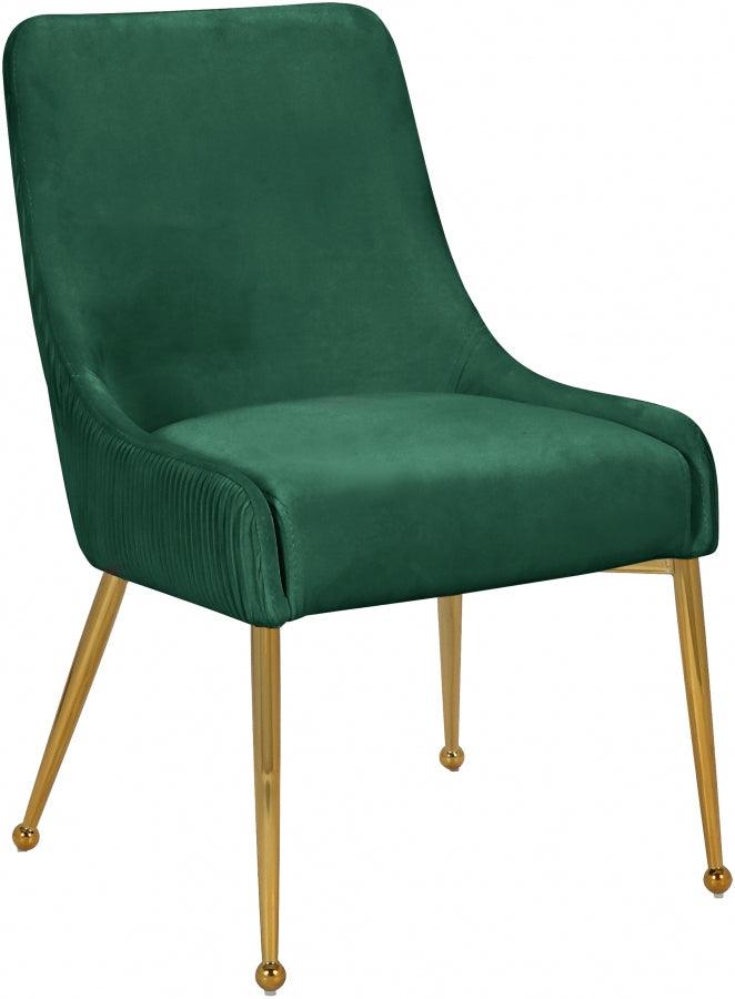 Ace Velvet Dining Chair Set Of 2 In Green - 855Green | Meridian | Home Elegance USA