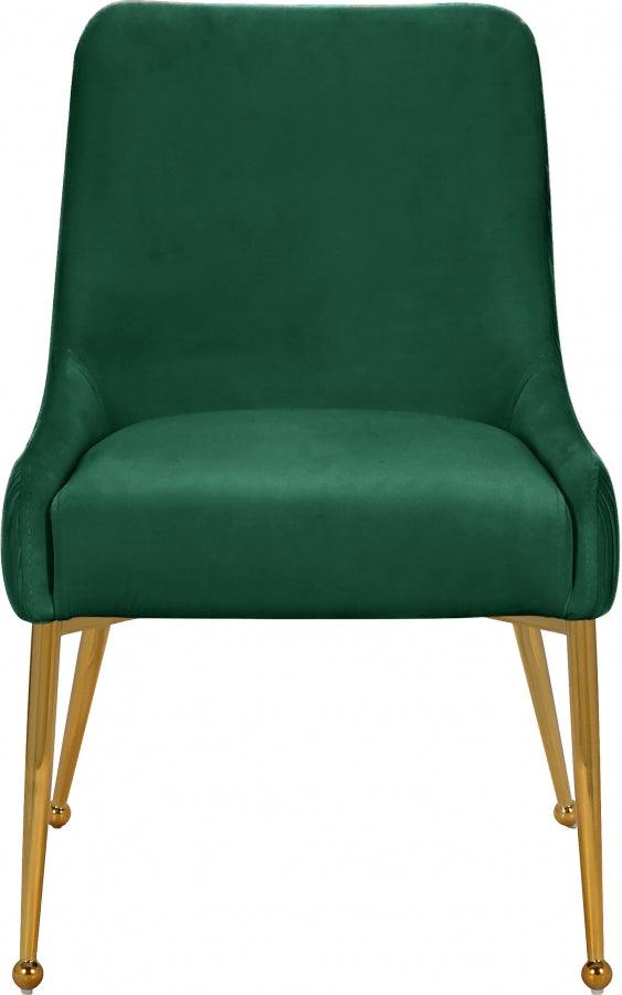 Ace Velvet Dining Chair Set Of 2 In Green - 855Green | Meridian | Home Elegance USA