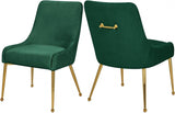 Ace Velvet Dining Chair Set Of 2 In Green - 855Green | Meridian | Home Elegance USA