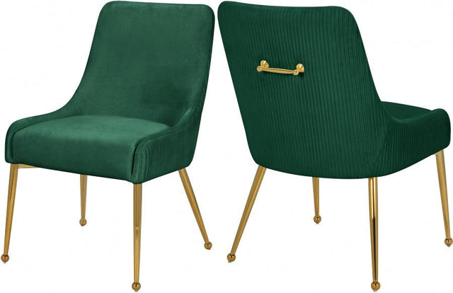 Ace Velvet Dining Chair Set Of 2 In Green - 855Green | Meridian | Home Elegance USA