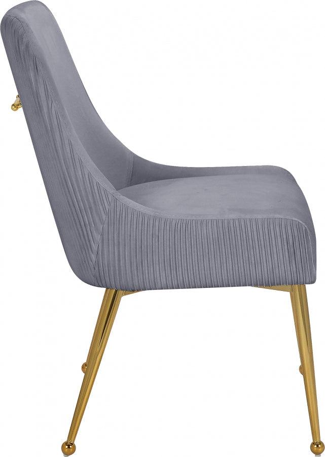 Ace Velvet Dining Chair Set Of 2 In Grey - 855Grey | Meridian | Home Elegance USA