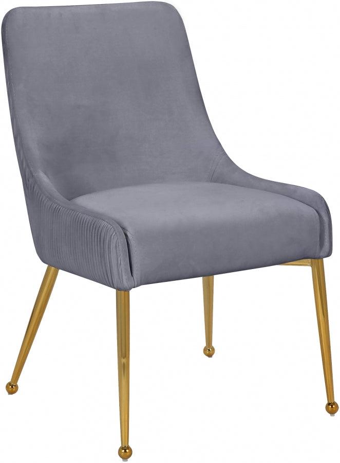 Ace Velvet Dining Chair Set Of 2 In Grey - 855Grey | Meridian | Home Elegance USA