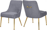 Ace Velvet Dining Chair Set Of 2 In Grey - 855Grey | Meridian | Home Elegance USA