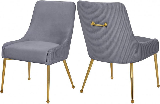 Ace Velvet Dining Chair Set Of 2 In Grey - 855Grey | Meridian | Home Elegance USA