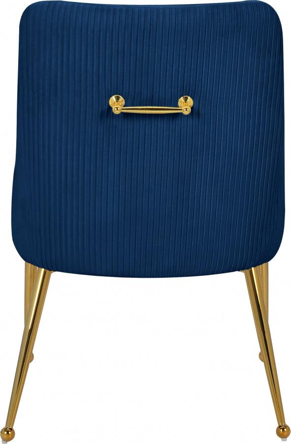 Ace Velvet Dining Chair Set Of 2 In Navy - 855Navy | Meridian | Home Elegance USA