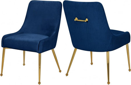 Meridian Furniture - Ace Velvet Dining Chair Set Of 2 In Navy - 855Navy