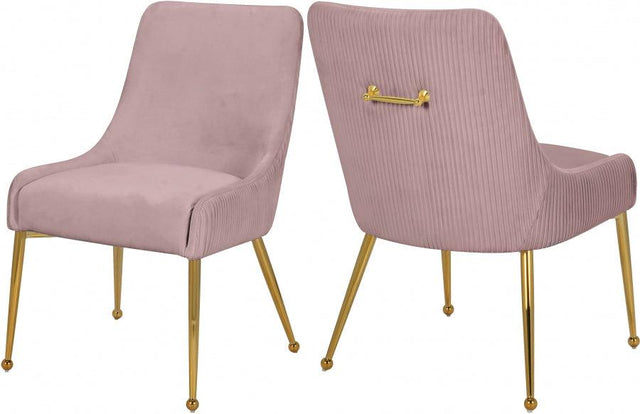 Ace Velvet Dining Chair Set Of 2 In Pink - 855Pink | Meridian | Home Elegance USA