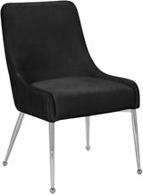 Ace Velvet Dining Chair Set Of 2 In Black - 856Black | Meridian | Home Elegance USA