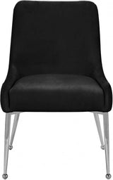 Ace Velvet Dining Chair Set Of 2 In Black - 856Black | Meridian | Home Elegance USA