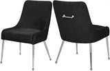 Ace Velvet Dining Chair Set Of 2 In Black - 856Black | Meridian | Home Elegance USA