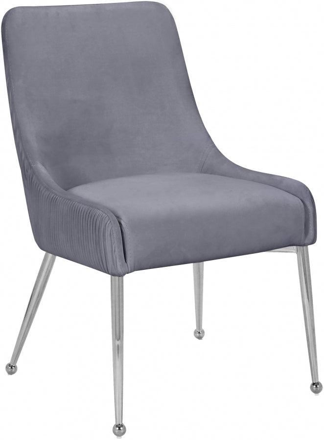 Ace Velvet Dining Chair Set Of 2 In Grey - 856Grey | Meridian | Home Elegance USA