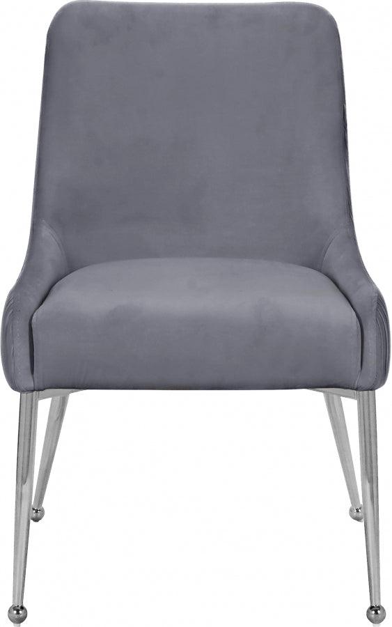 Ace Velvet Dining Chair Set Of 2 In Grey - 856Grey | Meridian | Home Elegance USA