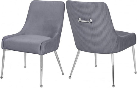 Meridian Furniture - Ace Velvet Dining Chair Set Of 2 In Grey - 856Grey