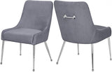 Ace Velvet Dining Chair Set Of 2 In Grey - 856Grey | Meridian | Home Elegance USA