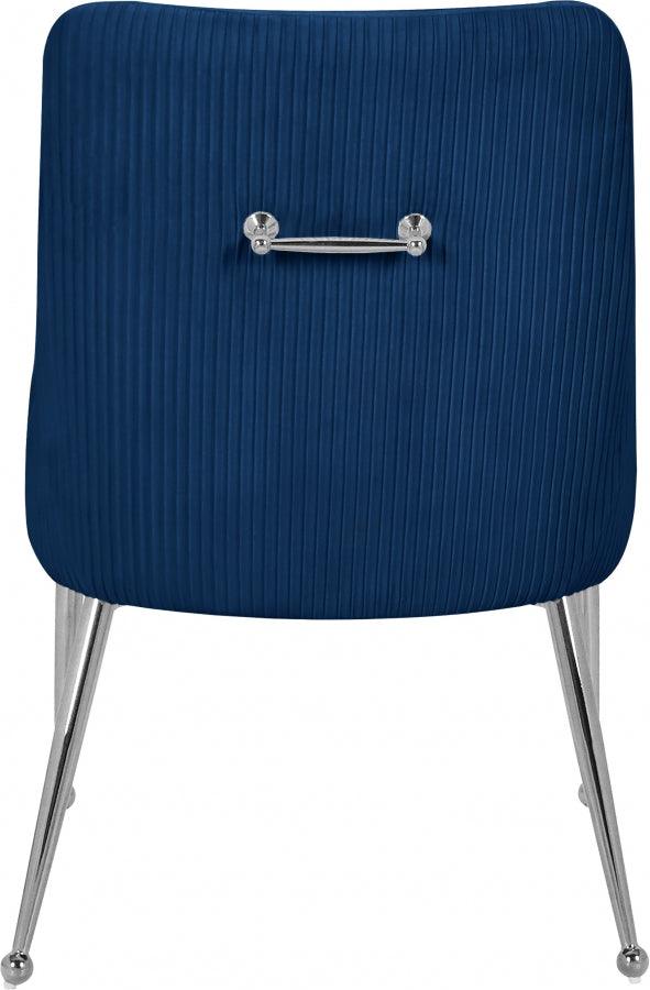 Ace Velvet Dining Chair Set Of 2 In Navy - 856Navy | Meridian | Home Elegance USA